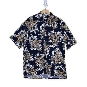 Pierre Cardin Mens XL Tropical Hawaiian Print Button Down Shirt